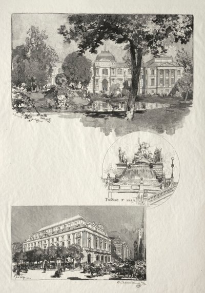 ルーアンイルストレ：ラムセ、フォンテーヌサンマリー、ルテアトルデザール、1896年。 作： Auguste Louis Lepère