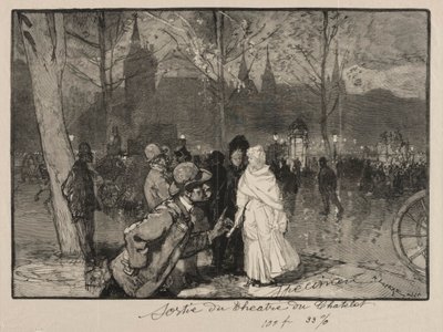 Chatelet Theaterを終了します。 作： Auguste Louis Lepère