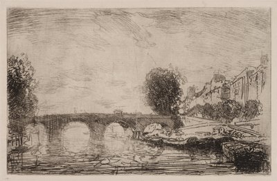 ポンマリーの日没、1890年。 作： Auguste Louis Lepère