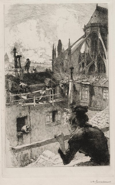 ノートルダム近くの屋根、1893年。 作： Auguste Louis Lepère