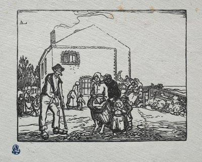 最後の家の物乞い 作： Auguste Louis Lepère