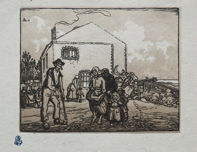 最後の家の物乞い 作： Auguste Louis Lepère
