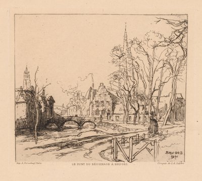 ブルージュのベギン橋 作： Auguste Louis Lepère
