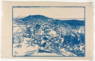 密猟者、サンジャンドモンの砂丘、1901年。 作： Auguste Louis Lepère