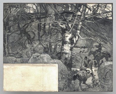 猟犬狩り、モン・ジェラール
 作： Auguste Louis Lepère