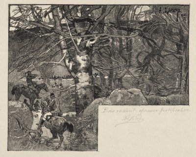 モンジェラールでの狩り 作： Auguste Louis Lepère