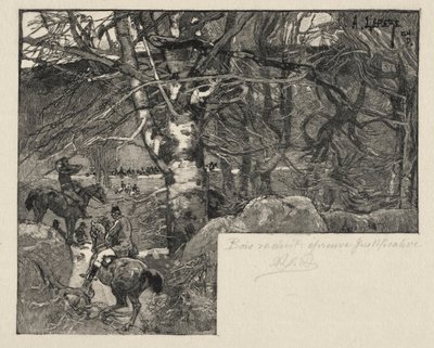 モンジェラールの狩猟。 作： Auguste Louis Lepère