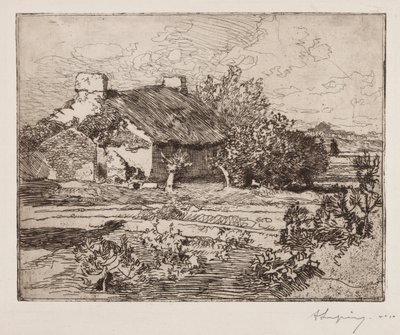 Vielle Bourrine、メゾンデュマレ、ヴァンデ、1892年。 作： Auguste Louis Lepère