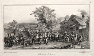 1831年のアルバム：1831年の軍事護送。 作： Auguste Raffet