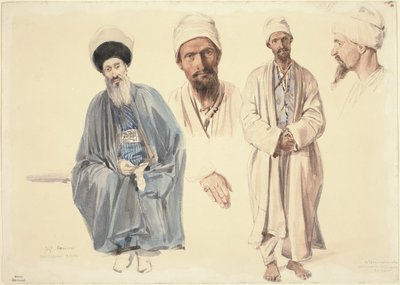 クリミアの年配のユダヤ人とイスラム教徒のタタール人 作： Auguste Raffet