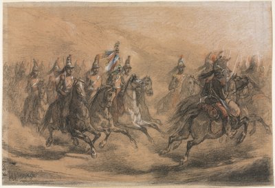 騎兵突撃、c。 1840。 作： Auguste Raffet