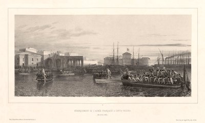 フランス軍のチヴィタ＝ヴェッキア上陸（1849年4月25日 作： オーギュスト・ラフェット