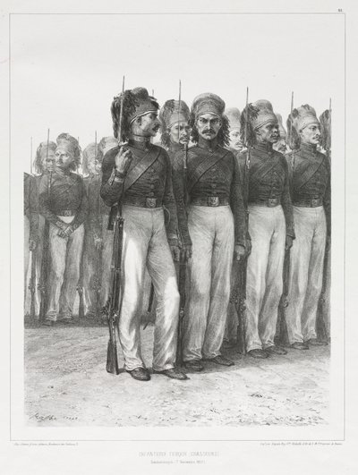 トルコ歩兵、ハンター、1837年。 作： Auguste Raffet
