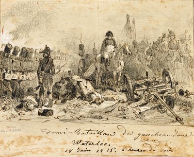 ワーテルローの戦いのナポレオン 作： Auguste Raffet