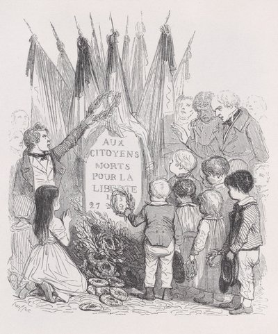 ベランジェ全集、1836年からの7月の墓。 作： Auguste Raffet