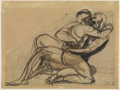 女性を抱きしめる男性 作： Auguste Rodin
