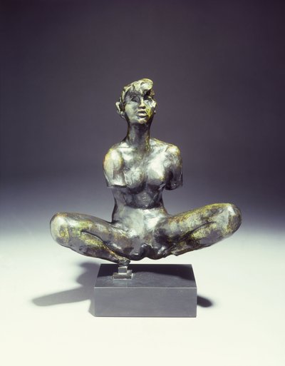 ラージシーテッドバイザー;大きなしゃがむ水浴び、 作： Auguste Rodin
