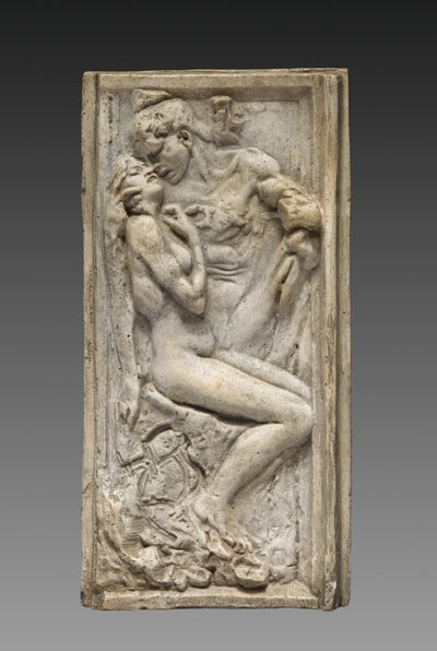 恋人たち (Les amants)、1880-85年頃（原型）（石膏ニス仕上げ、淡いバフ色） 作： Auguste Rodin