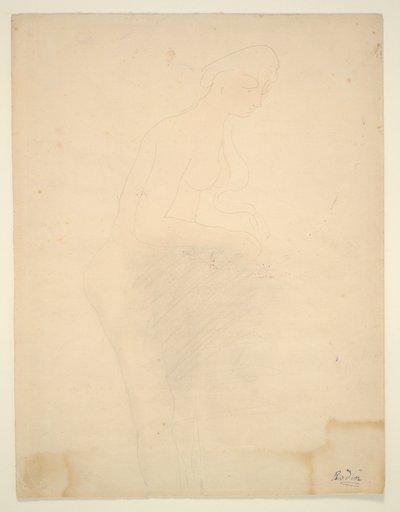 ヌード立ち、右横顔 作： Auguste Rodin