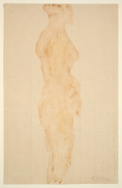 ヌード立ち, 側面図 作： Auguste Rodin