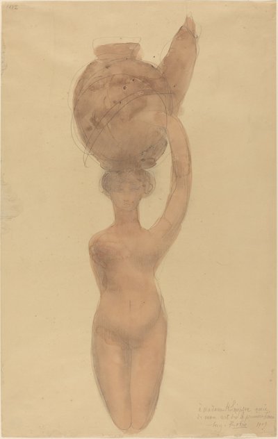 頭に花瓶を運ぶ裸の女性 作： Auguste Rodin