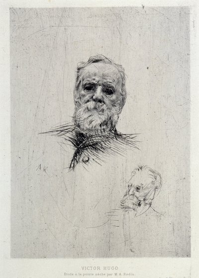 ヴィクトル・ユーゴー（1802-1885）の肖像（『美術手帖』の挿絵 作： Auguste Rodin