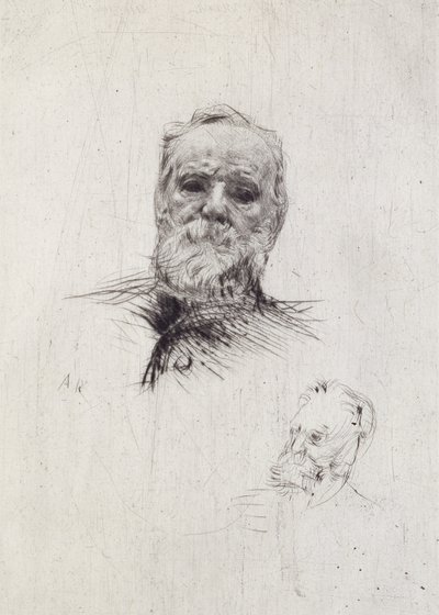 ヴィクトル・ユーゴーの肖像（1802-85）（リトグラフ） 作： Auguste Rodin