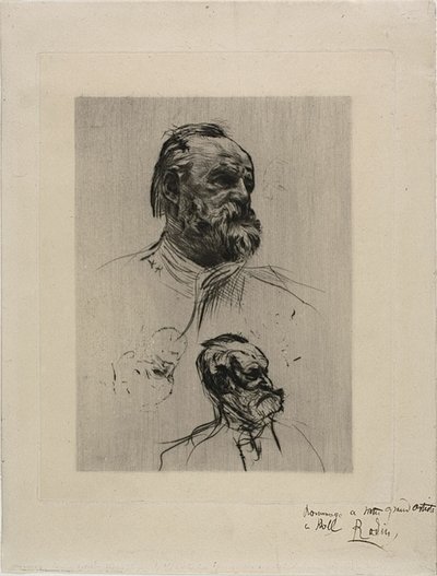 ヴィクトル・ユーゴーの肖像、スリークォータービュー 作： Auguste Rodin