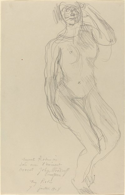 座っている女性のヌード 作： Auguste Rodin