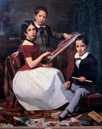 評議員ホアキン・トルクアート・アルベス・リベイロの子供たち 作： Auguste Roquemont