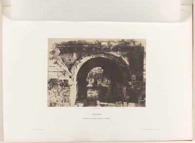 ラテン人の聖マリア教会のアーチ、エルサレム エルサレム。 Portail de Sainte Marie la Grande (オブジェクトのタイトル) 作： Auguste Salzmann