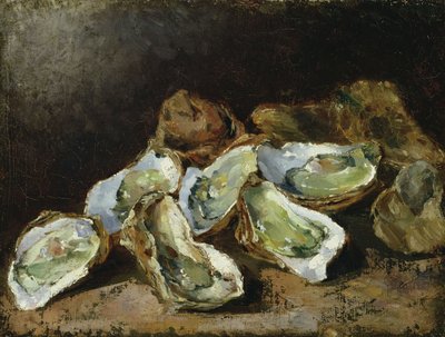 牡蠣のある静物（油彩・キャンバス） 作： Auguste Theodule Ribot