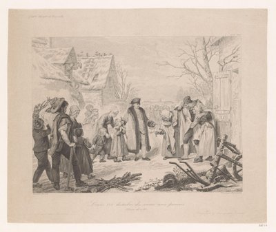 貧しい地域を訪れたルイ16世 Louis XVI distribue des secours aux pauvres (オブジェクトのタイトル) 作： Auguste Thomas Marie Blanchard
