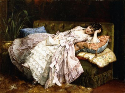 リクライニングビューティー、1877 作： Auguste Toulmouche