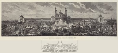 パリ展、トロカデロの概観 作： Auguste Victor Deroy