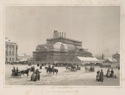 1838年頃の建設工事聖イサアク大聖堂の建設、1845年 作： Auguste de Montferrand