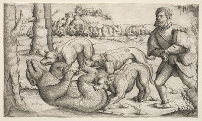 クマ狩り 作： Augustin Hirschvogel