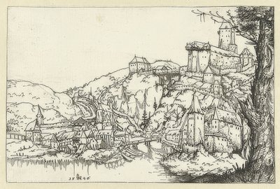 パッサウの景色。 1546 作： Augustin Hirschvogel