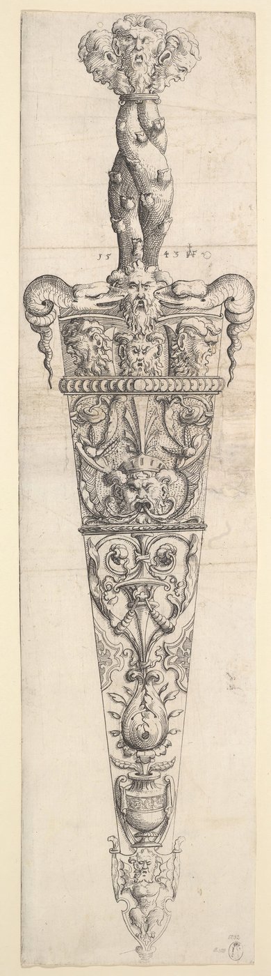 短剣と鞘のデザイン、1543年。 作： Augustin Hirschvogel