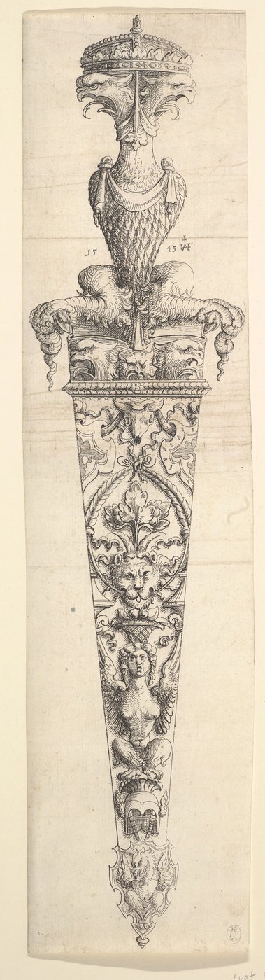 短剣と鞘のデザイン、1543年。 作： Augustin Hirschvogel