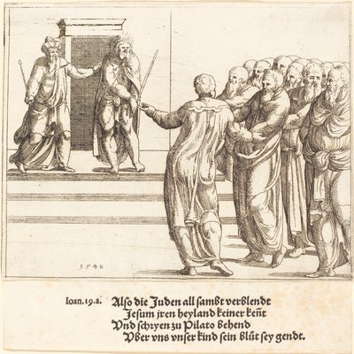 Ecce Homo、そしてユダヤ人はキリストを否定します, 1548. 作： Augustin Hirschvogel
