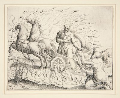 燃える戦車のエリヤ 作： Augustin Hirschvogel