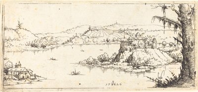 大きな湖を中心とした風景 作： Augustin Hirschvogel