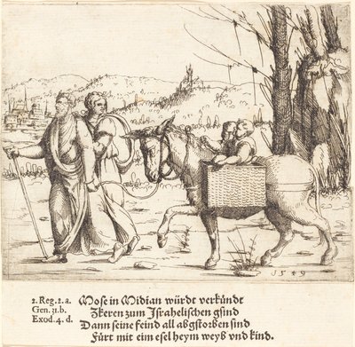 1549年、ミディアンからモーセがエジプトに戻る。 作： Augustin Hirschvogel