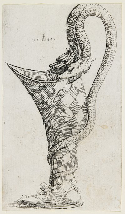 装飾用の脚型の船、1543年 作： Augustin Hirschvogel