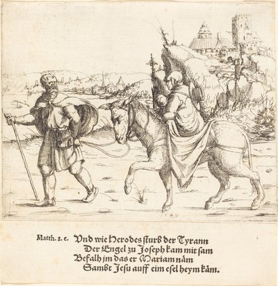 1549年、聖家族がエジプトから帰還。 作： Augustin Hirschvogel