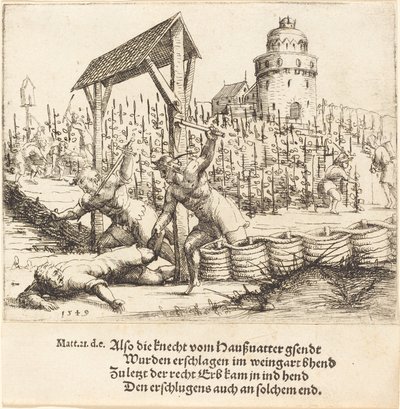 邪悪な夫のたとえ話、1549年。 作： Augustin Hirschvogel