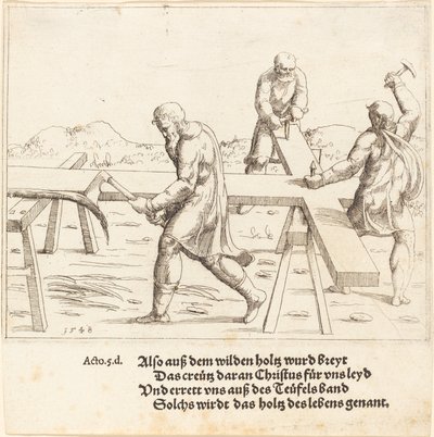 十字架の準備 作： Augustin Hirschvogel