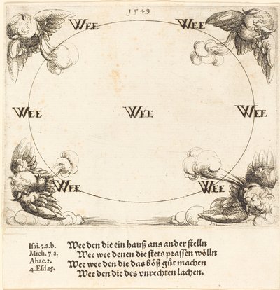 1549 年、『書記とパリサイ人』で災いが発音されます。 作： Augustin Hirschvogel