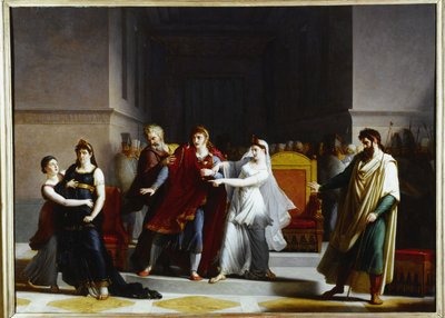 テアトル・フランセーズでの悲劇『ロドギュネ』の最後の場面、1810年（油彩・カンヴァス） 作： Augustin Pajou